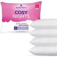 Slumberdown Cosy Nights White Pillows 4 Pack Soft Support Bed Pillows Designed For Front Sleepers