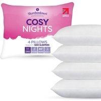 Slumberdown Cosy Nights White Pillows Pack of 4 Firm Support Designed for Back and Side Sleepers Bed Pillows