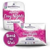 Slumberdown Cosy Nights 10.5 Tog All Year Round Duvet + 2 Pillows, Single