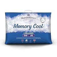 Slumberdown Memory Cool Pillows 2 Pack Firm Support Bed Pillows Designed for Back and Side Sleepers Bed Pillows