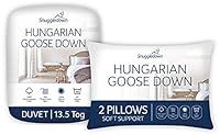 Snuggledown Hungarian Goose Down 13.5 Tog Double Bed Winter Duvet Plus Two Soft Support Pillows
