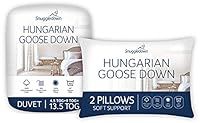 Snuggledown Hungarian Goose Down 13.5 Tog All Seasons 4.5 Tog Plus Double 9.0 Tog 3 in 1 Combination All Seasons Duvet Double Bed Plus Two Soft Support Pillows