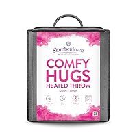 Slumberdown Comfy Hugs Heated Throw - Large Electric Blanket with 9 Heat Settings, Digital Remote, Timer, and Machine Washable - 160 x 120cm, Charcoal Grey