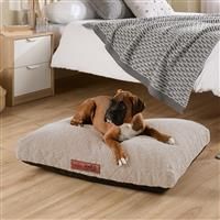 Slumberdown Dog Bed Large Washable - Raised Anti Anxiety Calming Cat/Dog Beds, Orthopaedic Dog Crate Mattress for Medium/Large/XL Pet & Adults - Anti Slip Human Dog Bed, Soft Removable Cover, Grey
