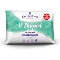 Slumberdown V Shaped Medium Support Back Sleeper Pillow, Pack of 2