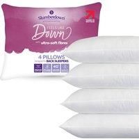 Slumberdown Feels Like Down Medium Support Back Sleeper Pillow, Pack of 4