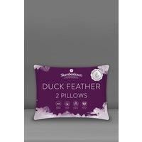 Slumberdown Duck Feather Medium Support Back Sleeper Pillow, Pack of 2