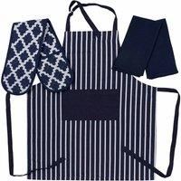 Penguin Home®  Apron, Double Oven Glove and 2 Kitchen Tea Towels Set-Soft
