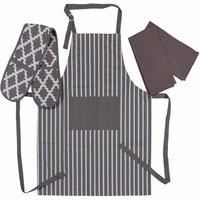 Penguin Home Apron, Double Oven Glove and 2 Kitchen Tea Towels Set-Soft, Durable