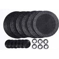 Penguin Home Glass Beaded, Coasters and Napkin Rings-Black Colour-Round Placemats-Handcrafted by skilled Indian artisans-Diameter-32 cm (13"), Set of 18