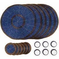 Penguin Home Set of 18 Handcrafted Glass Beaded Placemats, Coasters and Napkin Rings in Blue and Antique Gold Colour - Occasion Special for Christmas,Thanksgiving & Newyear - 32 cm (13") Diameter