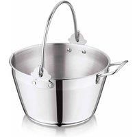 Penguin Home Jam Pan Maslin Pot of 5 Litre Stainless Steel, Lockable Handle Induction, Fridge & Freezer Safe Home Made Chutney Marmalade Pot Diameter 24cm