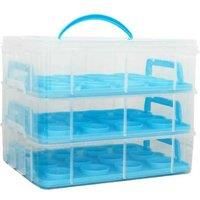 NEW! Pink 3 Tier 36 Cupcake Plastic Carrier Holder Storage Bakery Container