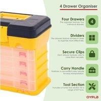 Versatile 4 Drawer Storage Organizer & Utility Toolbox For Garages And Workshops
