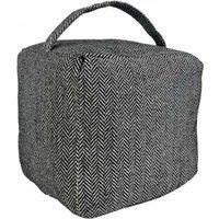 Heart Pattern Fabric Heavy Weighted Cube Door Stop Stopper with Handle