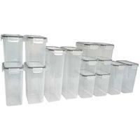 NEW! 14pc Airtight Reusable Plastic Kitchen Food Storage Container Organiser Set