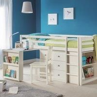 Roxy Single White Midsleeper Bed White