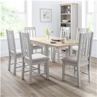 Julian Bowen Richmond 140  180 Cm Extending Solid Wood And Veneer Dining Table + 6 Chairs