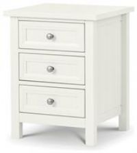 Julian Bowen Maine 3 Drawer Bedside, Surf White