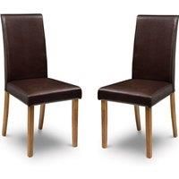 Julian Bowen Hudson Set of 2 Dining Chairs, Brown
