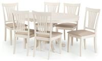 Julian Bowen Stanmore Extending Dining Table &6 Ivory Chairs