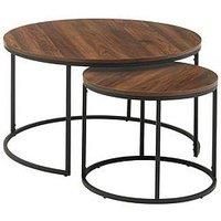 Bellini Round Nesting Coffee Table Walnut Effect