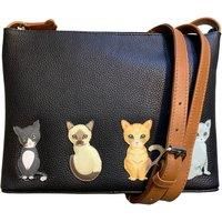 Sitting Cats Classic Soft Leather Small Crossbody Cat Bag - Mala Leather 7225 65