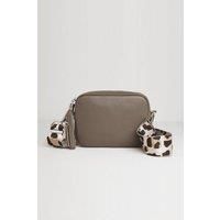 'Verona' Crossbody Tassel Bag With Leopard Strap