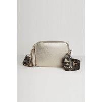 'Verona' Crossbody Tassel Bag With Leopard Strap
