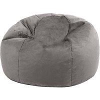 icon Milano Classic Bean Bag Chair, Charcoal Grey, 85cm x 50cm, Large Velvet Living Room Bean Bags for Adults