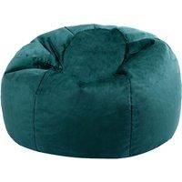icon Milano Classic Bean Bag Chair, Teal Green, 85cm x 50cm, Large Velvet Living Room Bean Bags for Adults