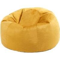 icon Milano Classic Bean Bag Chair, Ochre Yellow, 85cm x 50cm, Large Velvet Living Room Bean Bags for Adults