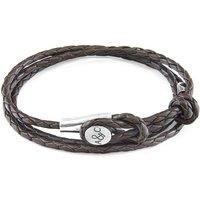 Dundee Silver and Braided Leather Bracelet