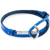 Clipper Anchor Silver and Flat Leather Bracelet