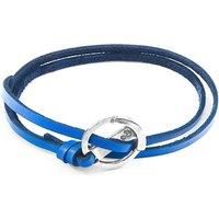 Ketch Anchor Silver and Flat Leather Bracelet