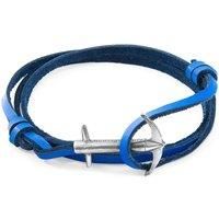 Admiral Anchor Silver and Flat Leather Bracelet