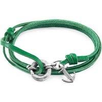 Clyde Anchor Silver and Flat Leather Bracelet
