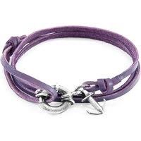 Clyde Anchor Silver and Flat Leather Bracelet