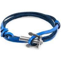 Union Anchor Silver and Flat Leather Bracelet