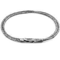 ANCHOR & CREW Men's Forestay Double Sail Silver Chain Bracelet | Size: 21 cm