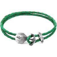 Delta Anchor Silver and Braided Leather Bracelet
