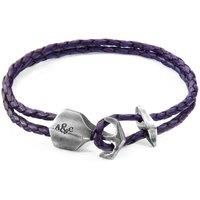 Delta Anchor Silver and Braided Leather Bracelet