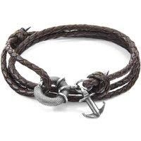 Clyde Anchor Silver and Braided Leather Bracelet