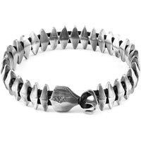 Delta Anchor Maxi Silver and Braided Leather Bracelet