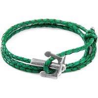 Union Anchor Silver and Braided Leather Bracelet