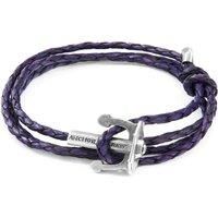 Union Anchor Silver and Braided Leather Bracelet