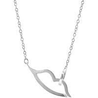 Kissing Lips Link Paradise Silver Necklace Pendant