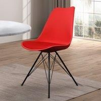 Fusion Living Soho Plastic Dining Chair With Black Metal Legs Red