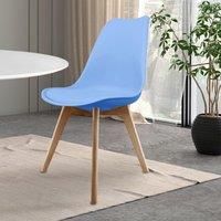 Soho Plastic Dining Chair with Squared Light Wood Legs