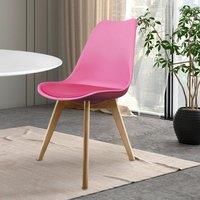 Soho Plastic Dining Chair with Squared Light Wood Legs